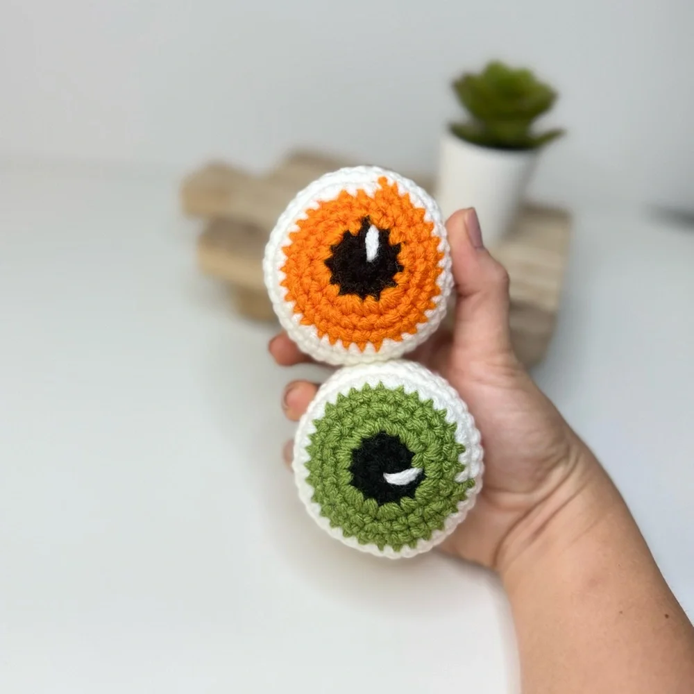 Cat Toy Handmade Halloween Eyeball Catnip Toys Pair of two